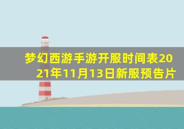 梦幻西游手游开服时间表2021年11月13日新服预告片