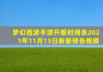 梦幻西游手游开服时间表2021年11月13日新服预告视频