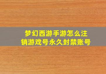 梦幻西游手游怎么注销游戏号永久封禁账号