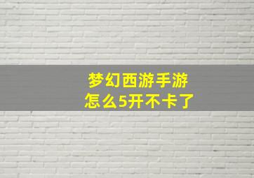 梦幻西游手游怎么5开不卡了