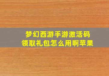 梦幻西游手游激活码领取礼包怎么用啊苹果