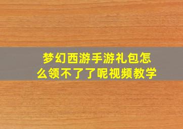 梦幻西游手游礼包怎么领不了了呢视频教学