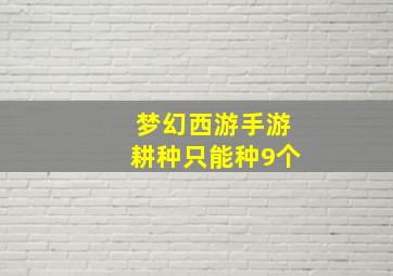 梦幻西游手游耕种只能种9个