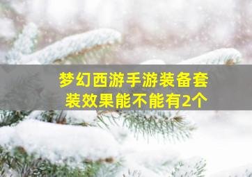 梦幻西游手游装备套装效果能不能有2个