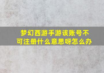 梦幻西游手游该账号不可注册什么意思呀怎么办