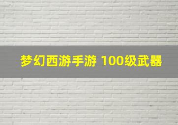 梦幻西游手游 100级武器