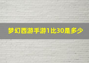 梦幻西游手游1比30是多少