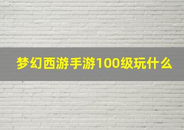 梦幻西游手游100级玩什么