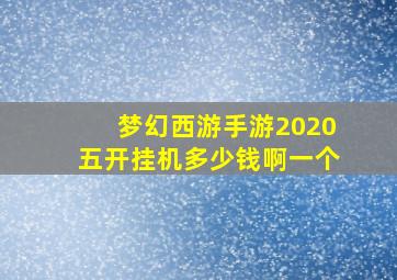 梦幻西游手游2020五开挂机多少钱啊一个