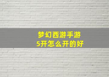 梦幻西游手游5开怎么开的好