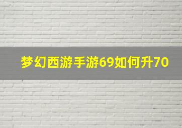 梦幻西游手游69如何升70