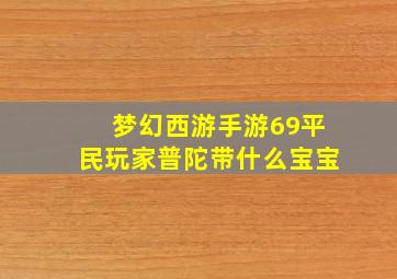 梦幻西游手游69平民玩家普陀带什么宝宝