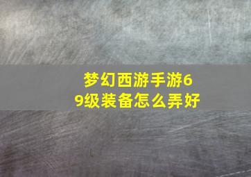 梦幻西游手游69级装备怎么弄好