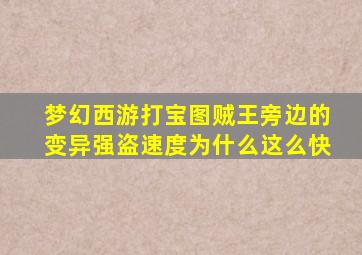 梦幻西游打宝图贼王旁边的变异强盗速度为什么这么快