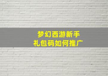 梦幻西游新手礼包码如何推广