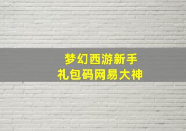 梦幻西游新手礼包码网易大神