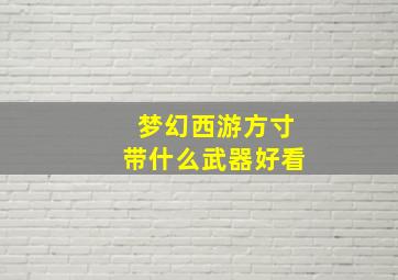 梦幻西游方寸带什么武器好看