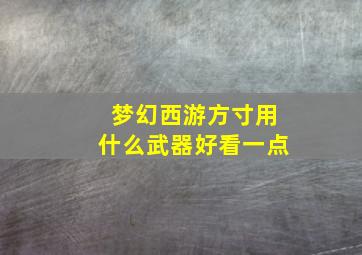 梦幻西游方寸用什么武器好看一点