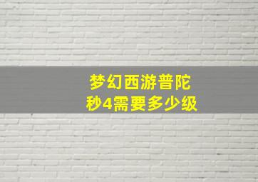 梦幻西游普陀秒4需要多少级