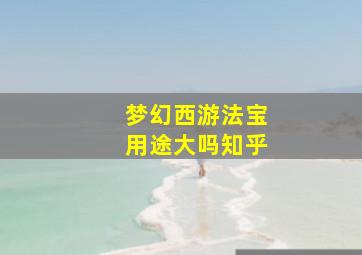 梦幻西游法宝用途大吗知乎