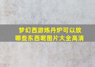 梦幻西游炼丹炉可以放哪些东西呢图片大全高清