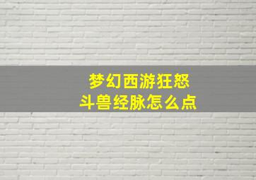 梦幻西游狂怒斗兽经脉怎么点