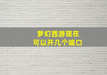 梦幻西游现在可以开几个端口