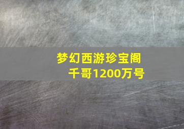 梦幻西游珍宝阁千哥1200万号