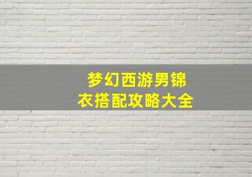 梦幻西游男锦衣搭配攻略大全