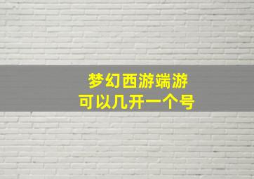 梦幻西游端游可以几开一个号