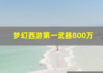 梦幻西游第一武器800万