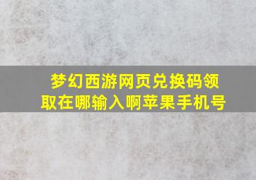 梦幻西游网页兑换码领取在哪输入啊苹果手机号