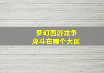 梦幻西游龙争虎斗在哪个大区