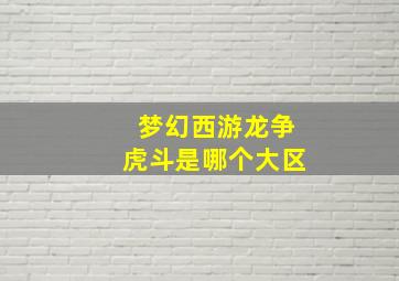 梦幻西游龙争虎斗是哪个大区