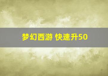 梦幻西游 快速升50