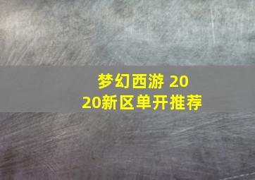 梦幻西游 2020新区单开推荐