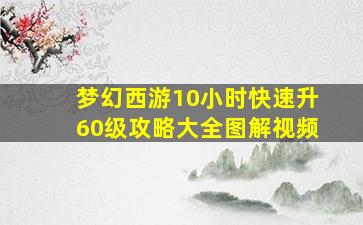 梦幻西游10小时快速升60级攻略大全图解视频