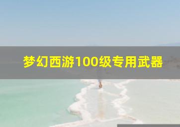 梦幻西游100级专用武器