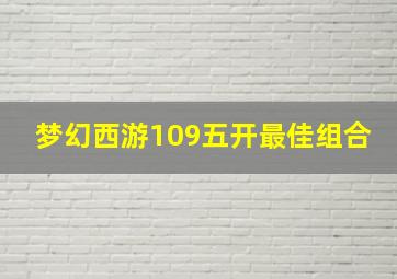 梦幻西游109五开最佳组合