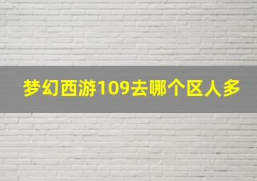 梦幻西游109去哪个区人多