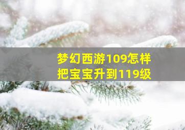 梦幻西游109怎样把宝宝升到119级