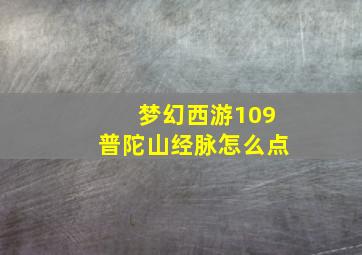 梦幻西游109普陀山经脉怎么点