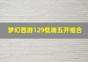 梦幻西游129低端五开组合