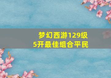 梦幻西游129级5开最佳组合平民