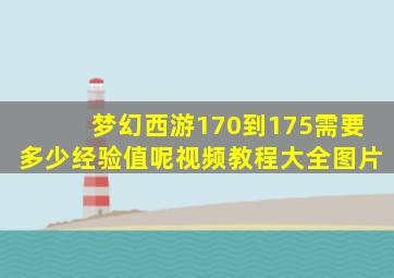 梦幻西游170到175需要多少经验值呢视频教程大全图片