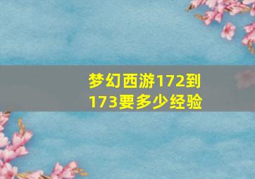 梦幻西游172到173要多少经验