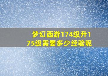 梦幻西游174级升175级需要多少经验呢