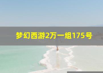 梦幻西游2万一组175号