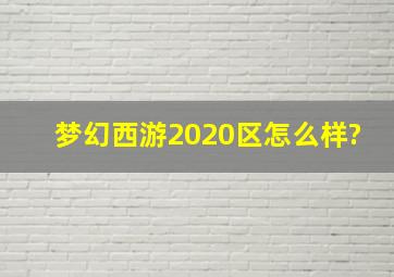 梦幻西游2020区怎么样?