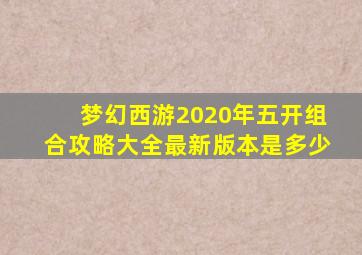 梦幻西游2020年五开组合攻略大全最新版本是多少